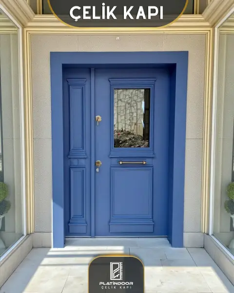 Platin Door Mavi klasik giriş — villa kapısı