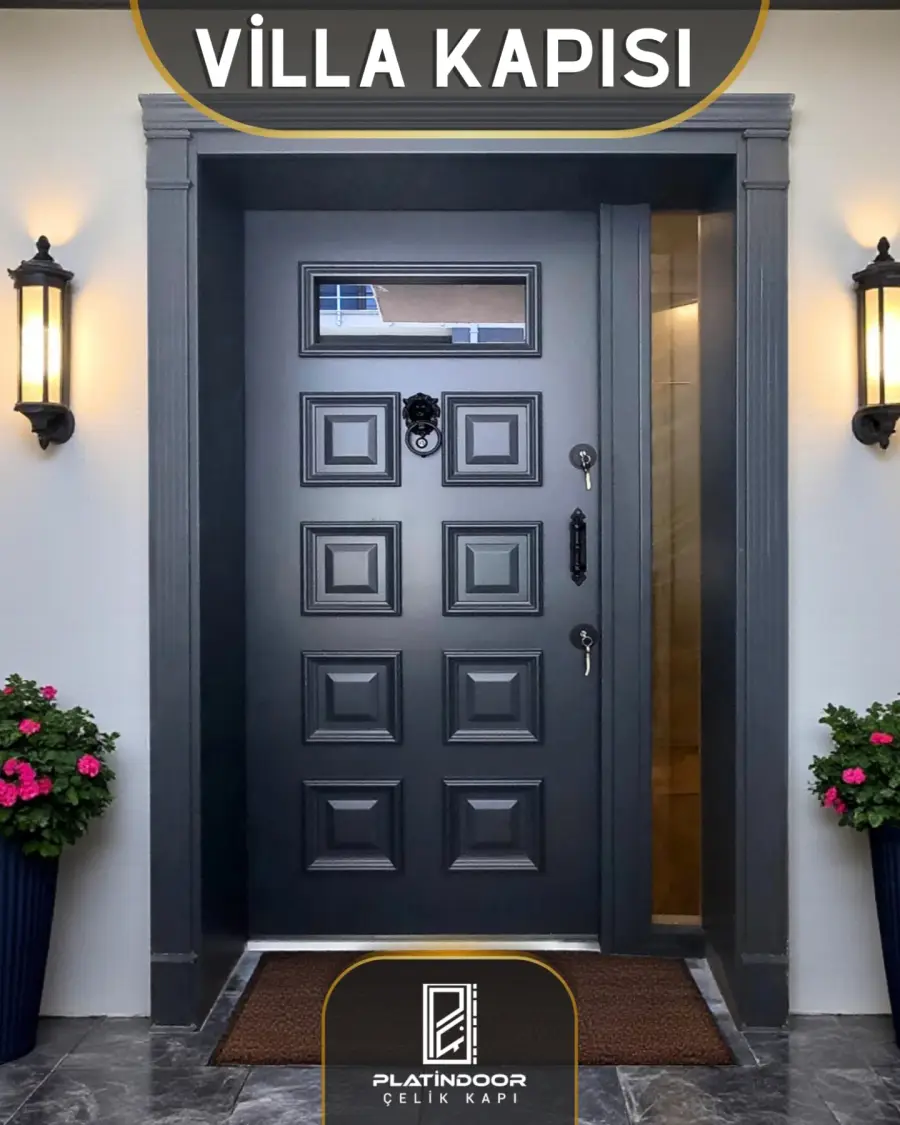 Platin Door Geometrik grafit — çelik kapı